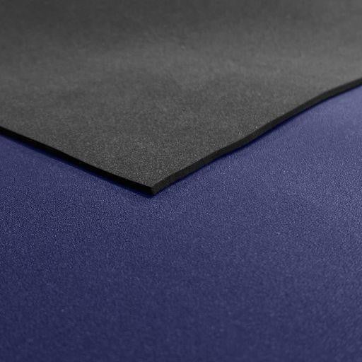 3mm Neoprene Sheet, front plain rubber surface and back with colored nylon layer, durable and flexible material for insulation or padding.
