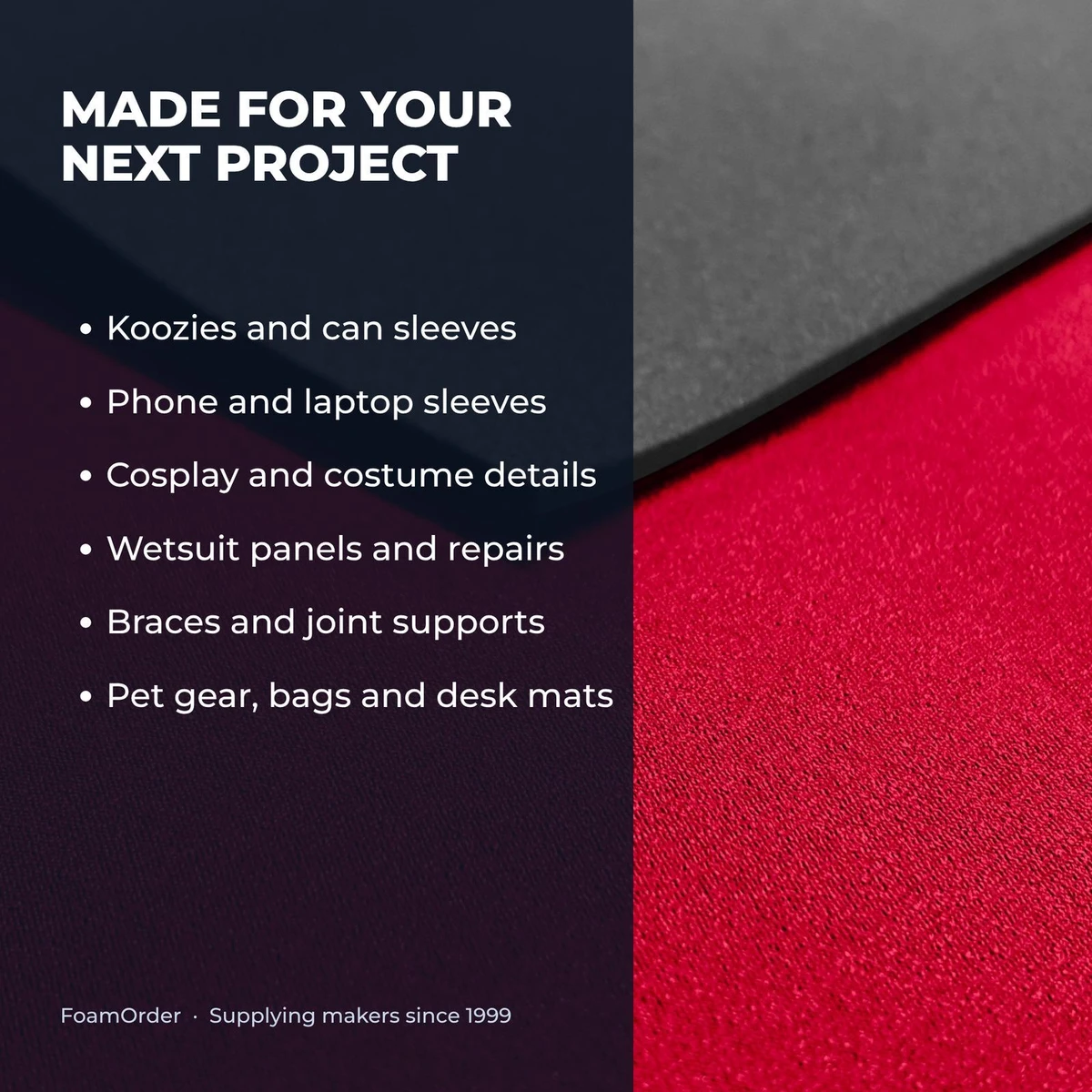 Neoprene sheet project ideas: koozies, phone and laptop sleeves, cosplay, wetsuit repairs, braces, pet gear, bags and desk mats