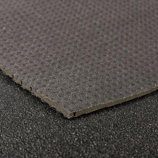 3mm Perforated Velcro Compatible Neoprene Sheet, front side featuring Uloop texture and back side with nylon material.