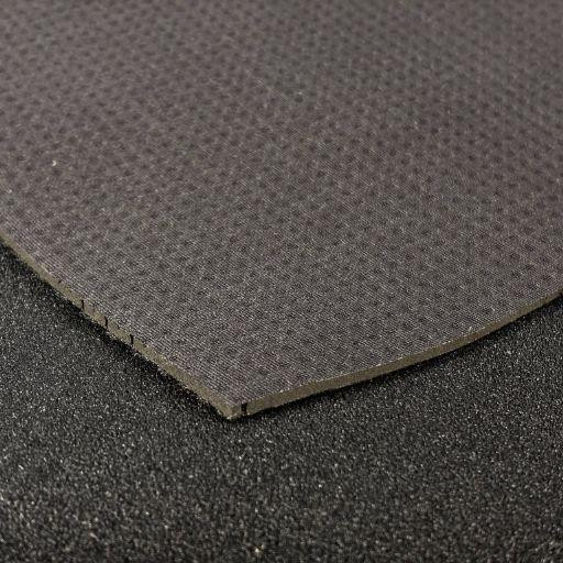 3mm Perforated Velcro Compatible Neoprene Sheet, featuring a front Uloop surface and a back nylon layer for versatile applications.