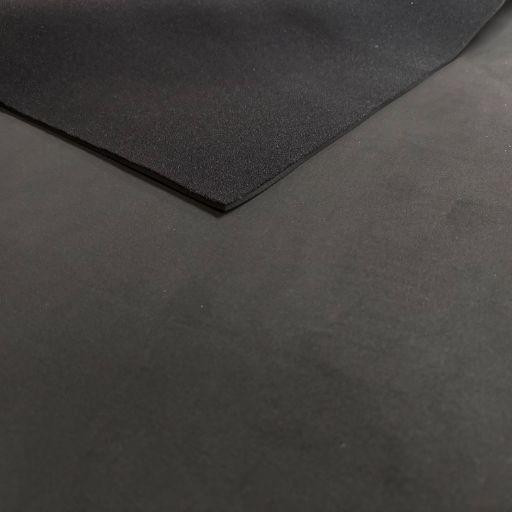 3mm Velcro Compatible Neoprene Sheet - Front with Uloop, Back Plain, versatile black neoprene material for industrial and craft applications.