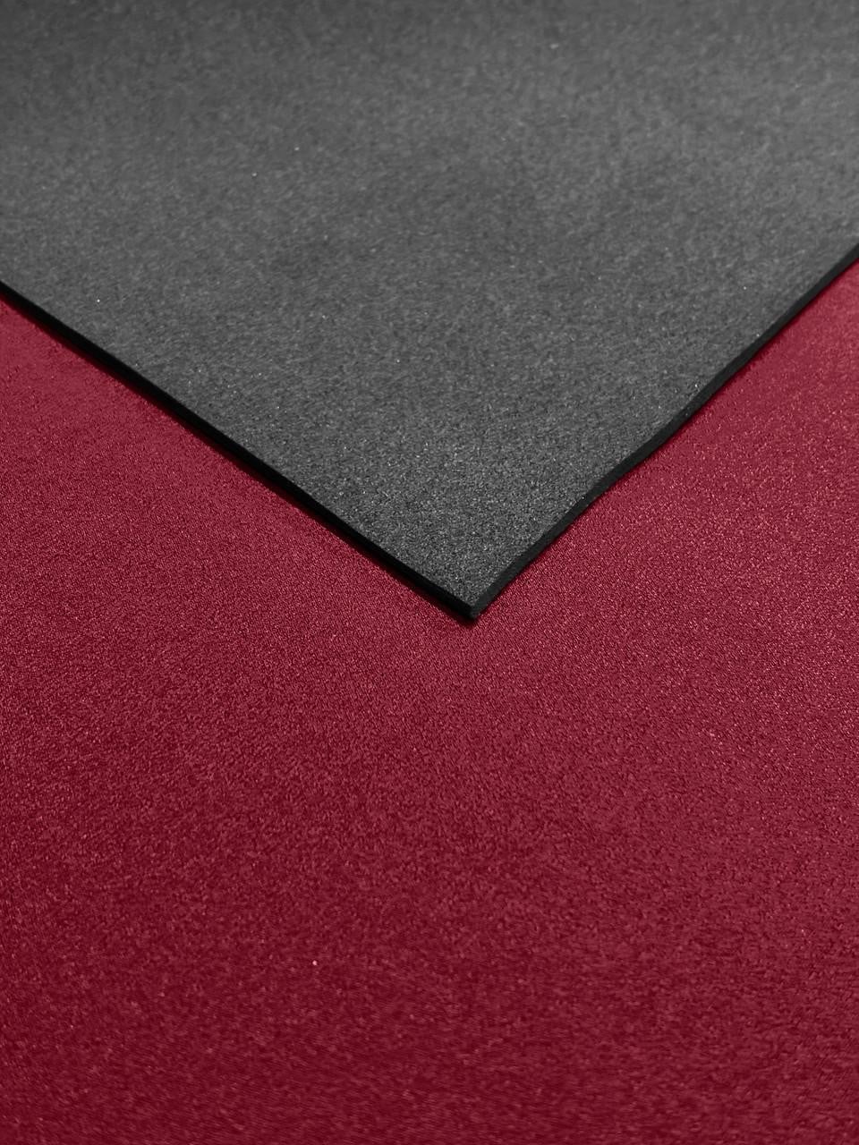 4mm Neoprene Sheet, front side is plain rubber and back side is colored nylon, in black and red colors.