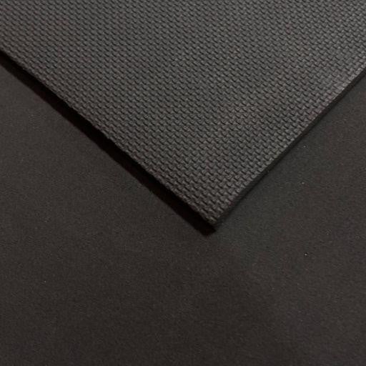 4mm Textured / Shark Skin Neoprene Sheet - Front: Textured, Back: Plain, black neoprene sheet with textured front surface for versatile applications.