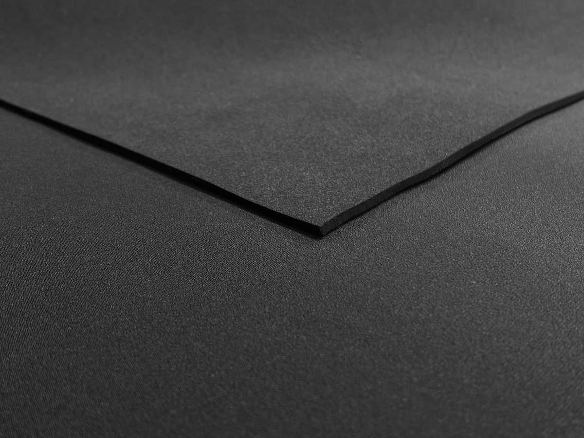 5mm Neoprene Sheet, front: plain, back: nylon, black, high-density rubber sheet