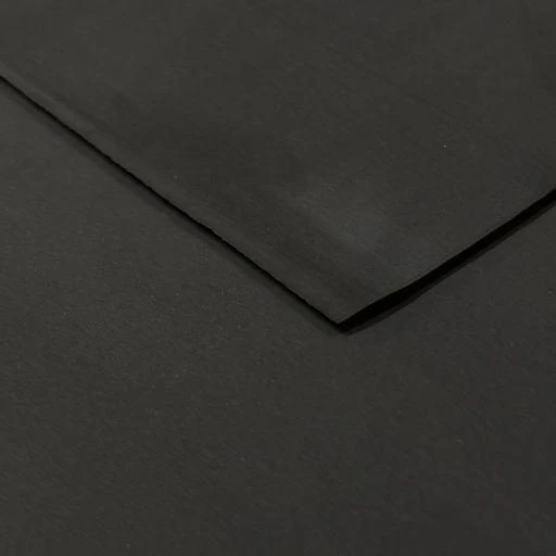 6mm Neoprene Sheet, front and back painted plain black, soft rubber-like texture for insulation and padding.