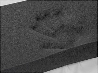 Handprint in charcoal memory foam