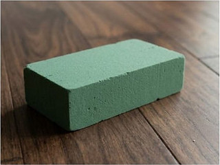 Green floral foam brick