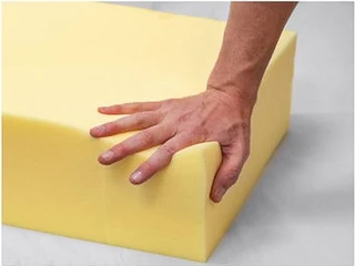 Yellow high resilience (HR) polyurethane foam block