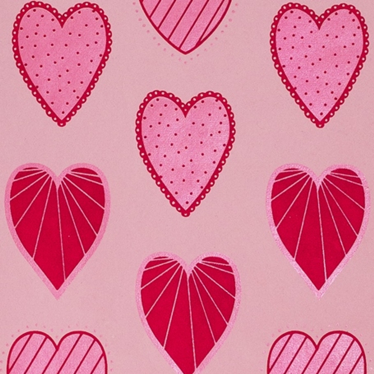 24-in x 100-ft Red And White Hearts Valentines Gift Wrap (E1260)
