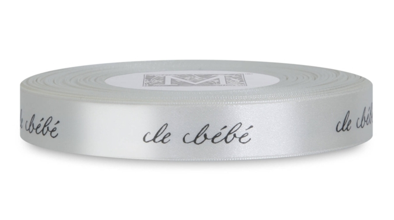 Black Le Bebe Saying On Cream Ribbon Printed Ribbon Black Le Bebe Saying On Cream Ribbon Printed Ribbon