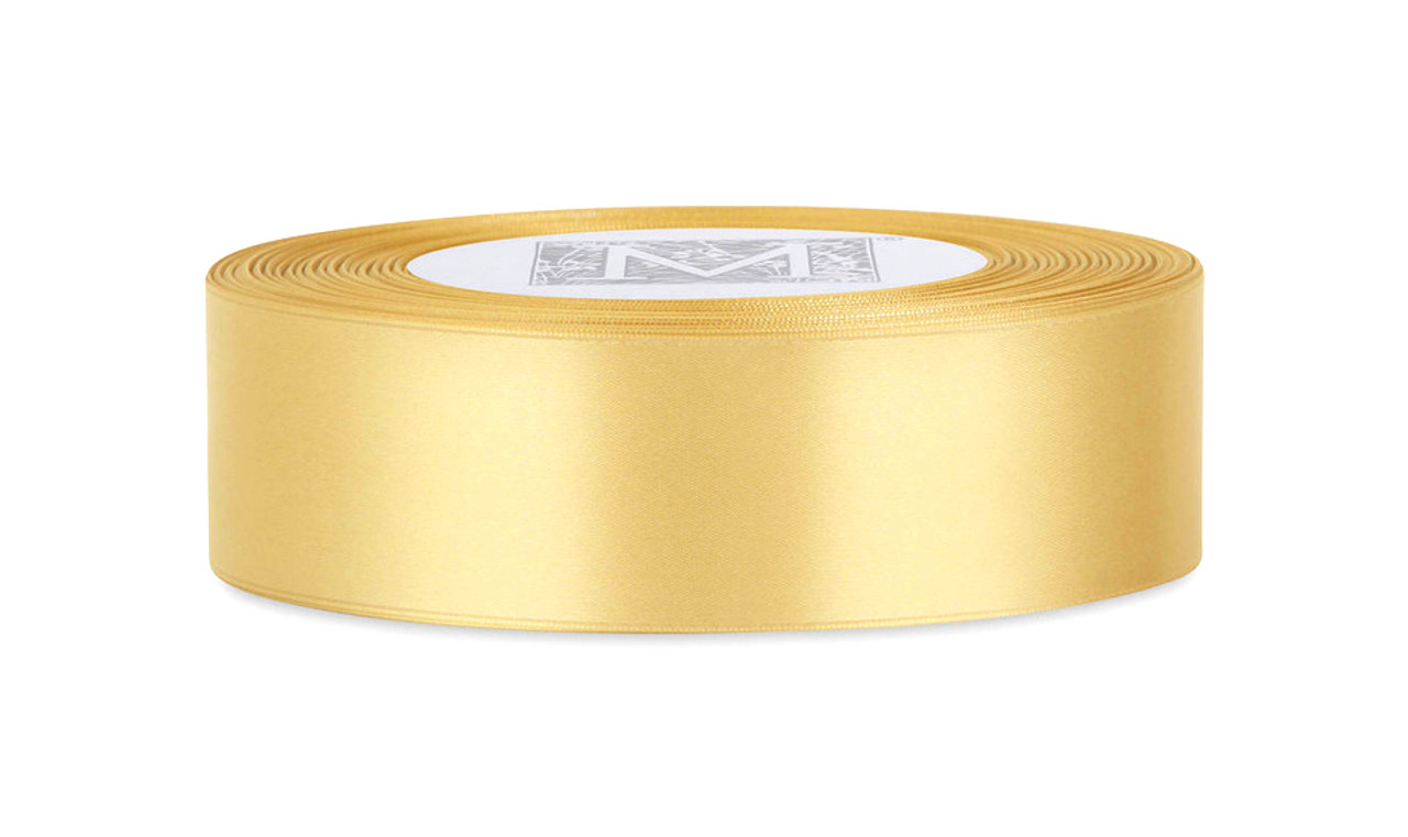 Custom Printing on Double Faced Satin Ribbon - Gold Satin Printed Ribbon