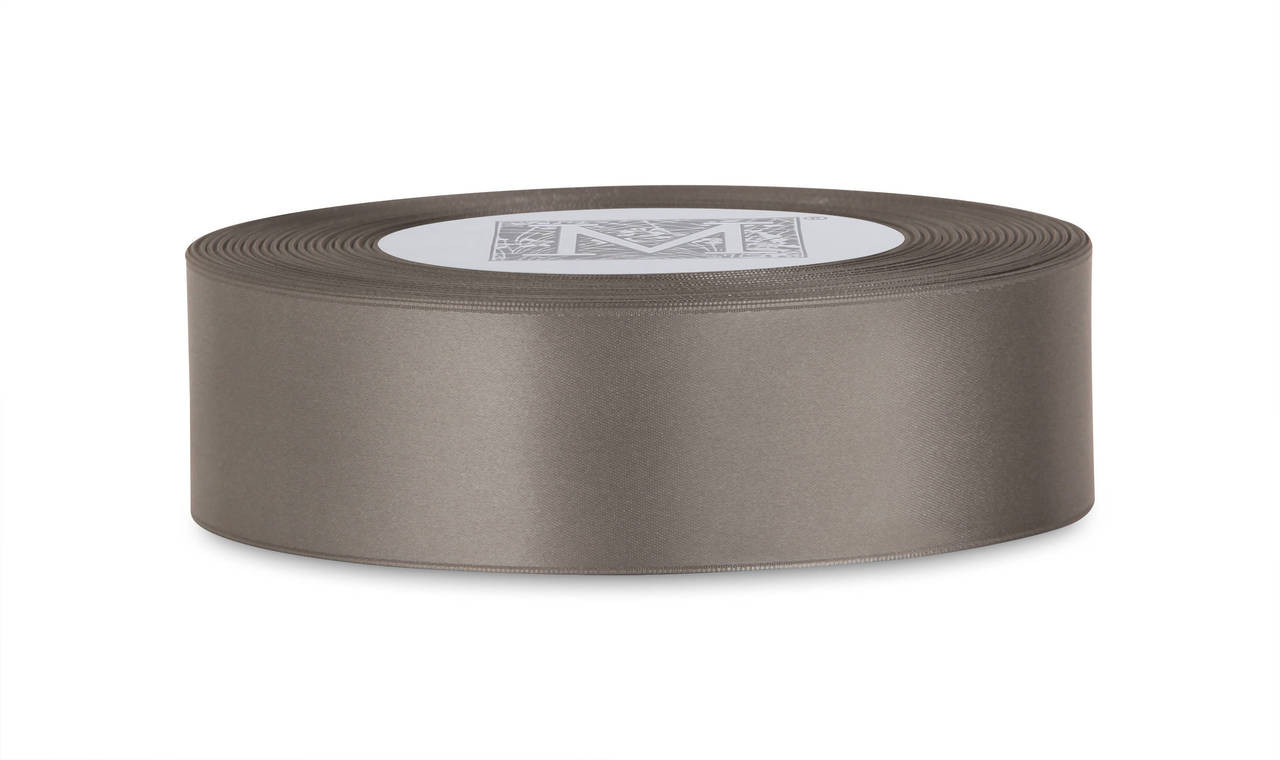 Double Faced Satin Ribbon Charcoal 1.5