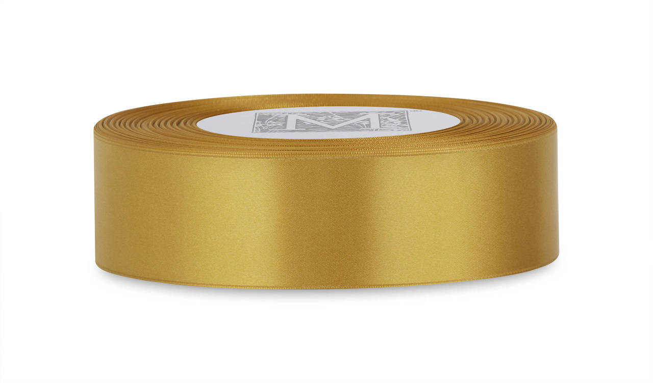 Custom Printing on Double Faced Satin Ribbon - Imperial Gold