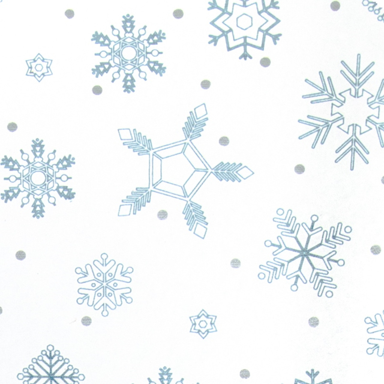 Wrapping paper white with silver snowflakes 200x70 cm