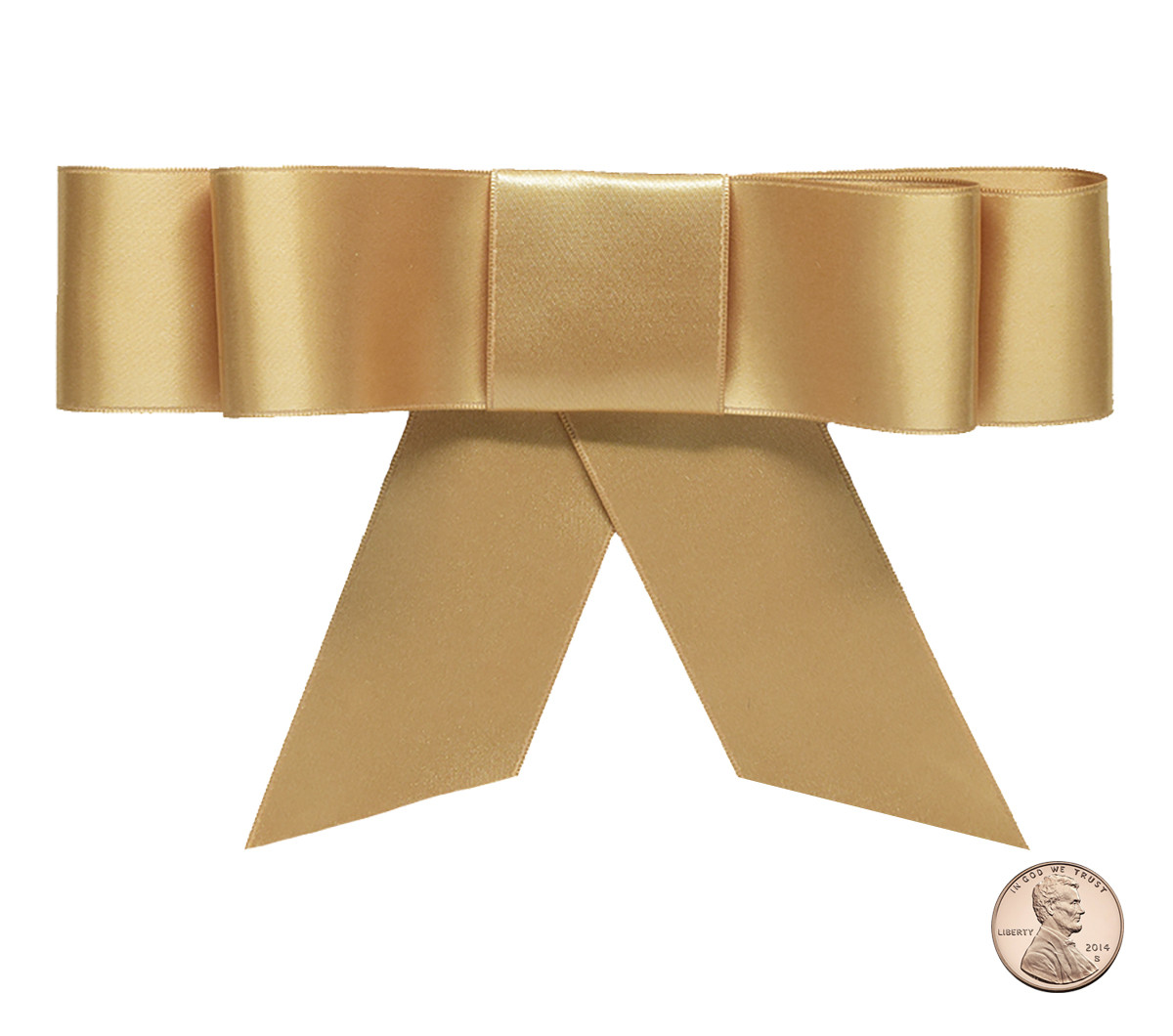 Satin Bow Topper Gold Ribbon Gift Topper