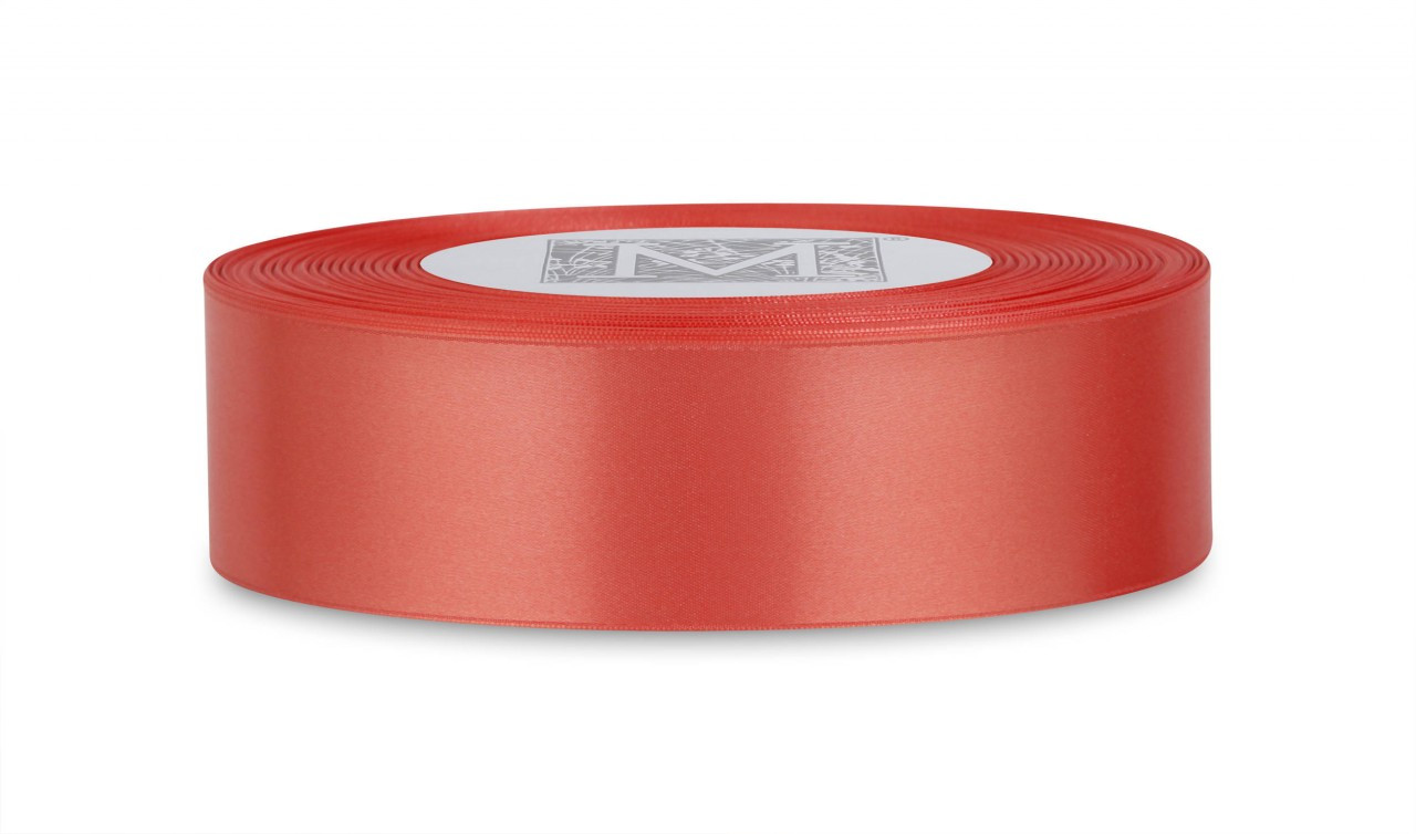 Double Faced Satin Ribbon , Coral, 1/8 Inch x 100 Yards