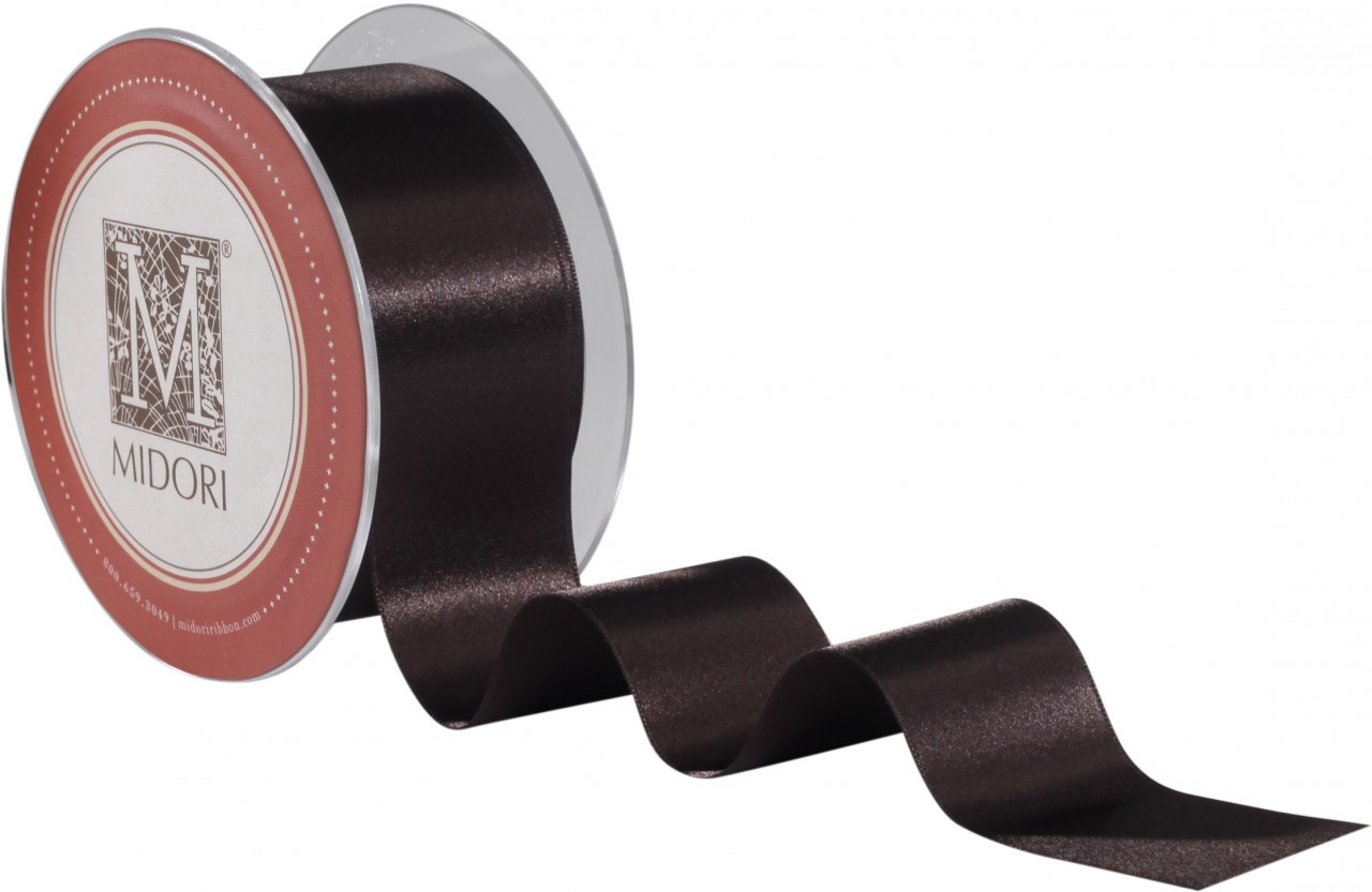 Double Faced Satin Ribbon - Velvet Brown / Brown Ribbon
