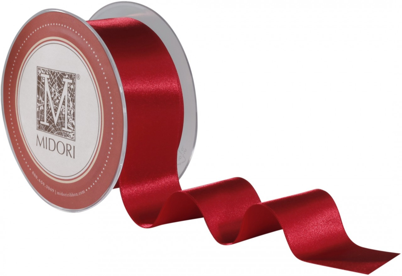 Red Double Faced Satin Ribbon, 1-1/2x50 Yards
