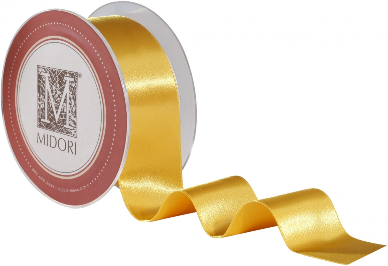 Double Faced Satin Ribbon - Amarillo / Gold Ribbon