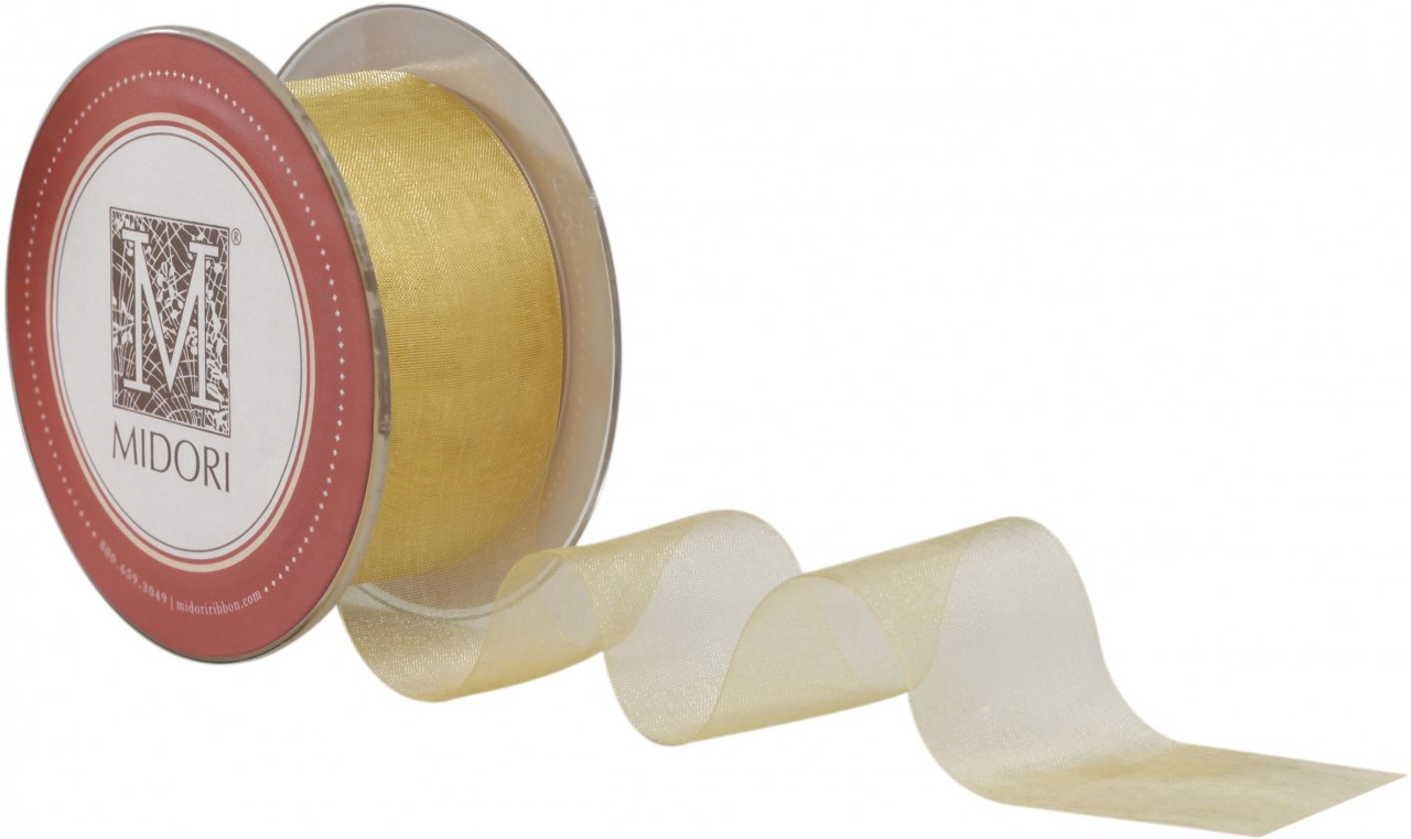 Organdy Ribbon - Goldenrod / Gold Sparkle Ribbon