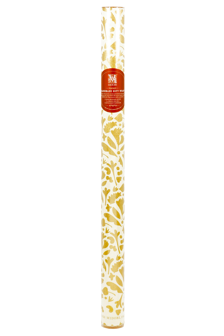 Paper Source Gold Vines on Cream Roll Wrap