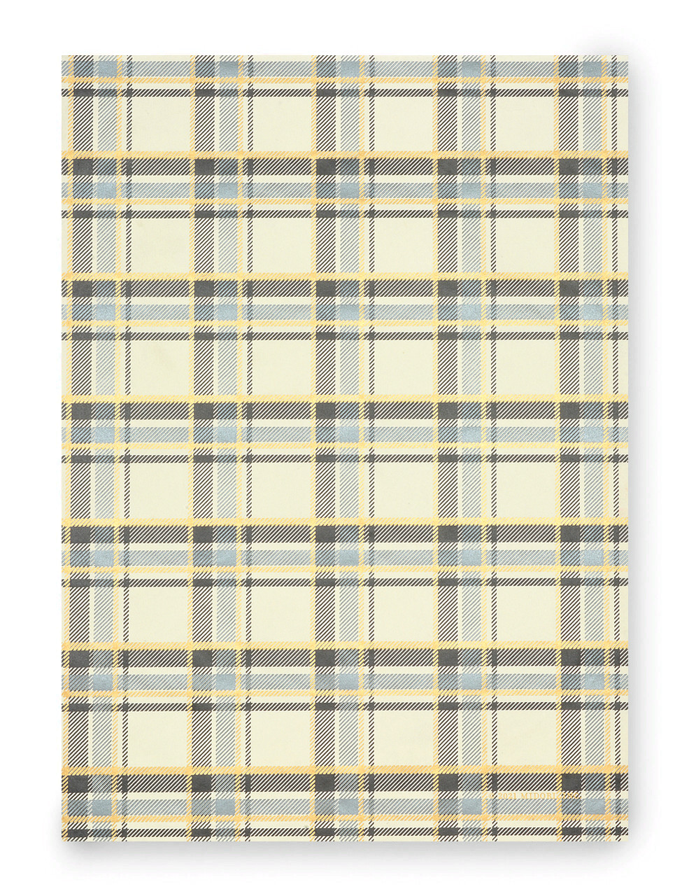 Gold Plaid on Black Wrapping Paper