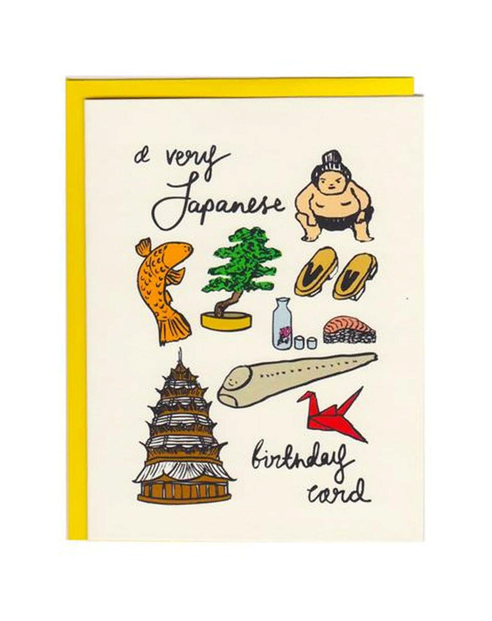 HAPPY BIRTHDAY Ribbon. Hand printed Greeting Card – Japan Stationery