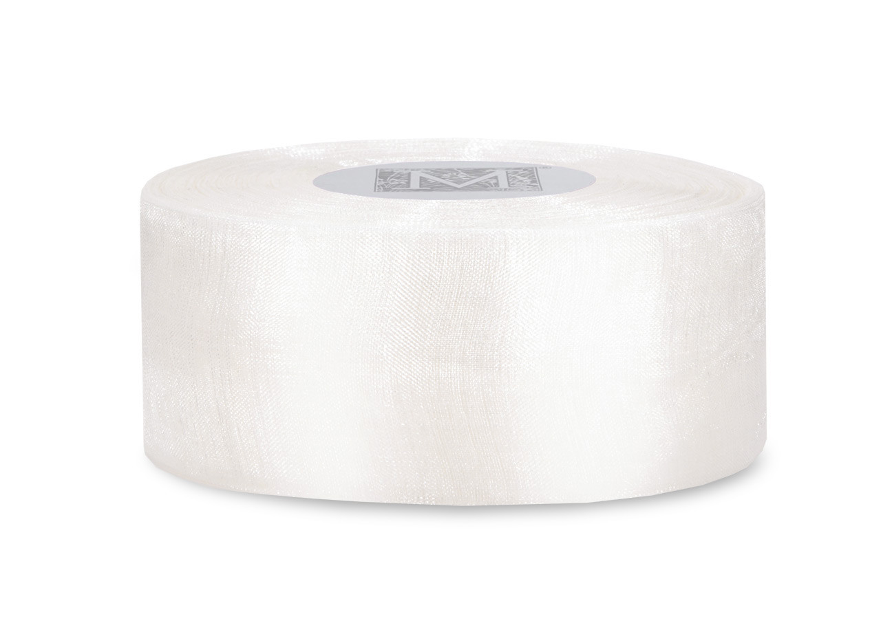 Organdy Wired Ribbon - White