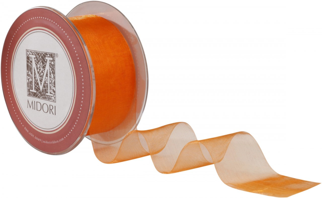 Organdy Ribbon - Carrot / Orange Sparkle Ribbon