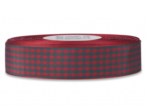 Checked Taffeta Ribbon - Red/Hunter