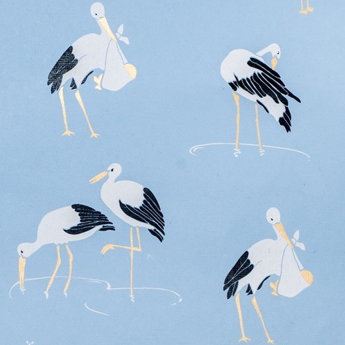 Stork – Light Blue/Black, White & Copper Metallic