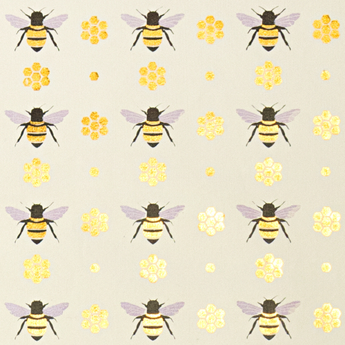  Honey Bee - Cream/Metallic Black/Gold Foil