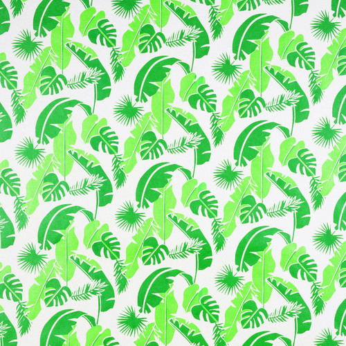 Palms - Cream, Green/Light Green Metallic Gift Wrap
