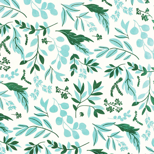 Leafage Cream Dark Green/Eucalyptus Green Metallic Gift Wrap