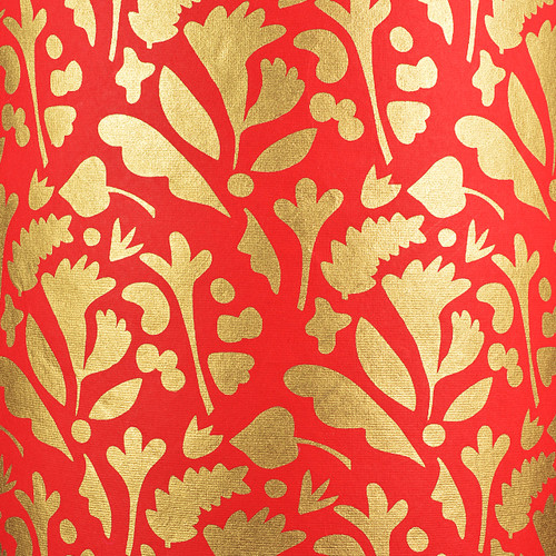 Shapes Red and Gold Metallic Gift Wrap