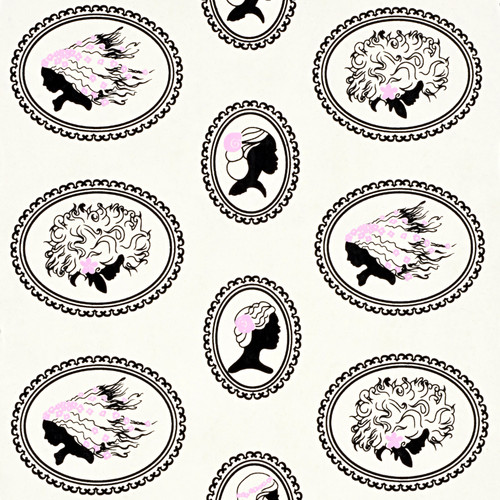 Lady Silhouettes Cream/Black/Pink Gift Wrap