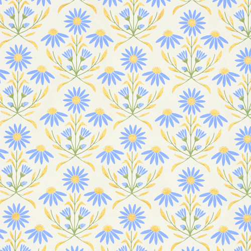 Daisy Chain Cream/Periwinkle/Sage/Gold Metallic Gift Wrap