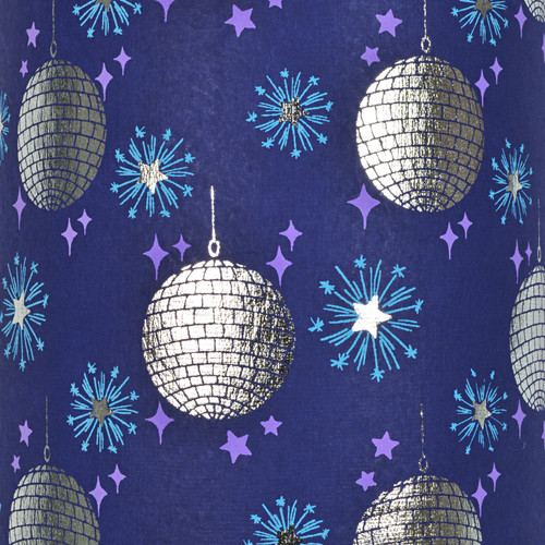 Disco Ball Navy/Blue/Purple/Silver Foil Gift Wrap