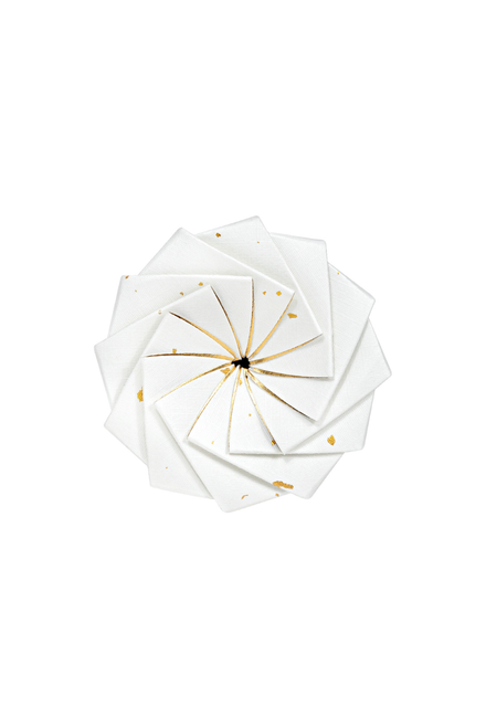 Small Japanese Paper Gift Box White/Gold Speckles