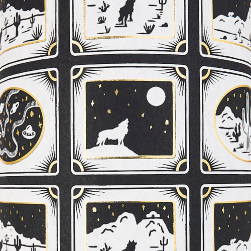 Desert Starry Night Black/White/Gold Foil Gift Wrap
