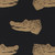 Gift Wrap - Crocodiles - Gold on Black