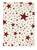 Gift Wrap - Stars - Cream/Red Glitter