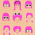 Gift Wrap - 60's Mod Face - Light Peach/Magenta