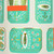 Sardines Cream/Aqua/Orange/Gold Foil Gift Wrap