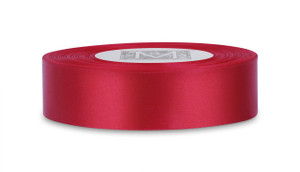 3 Red Double Faced Satin Ribbon 25 Yards