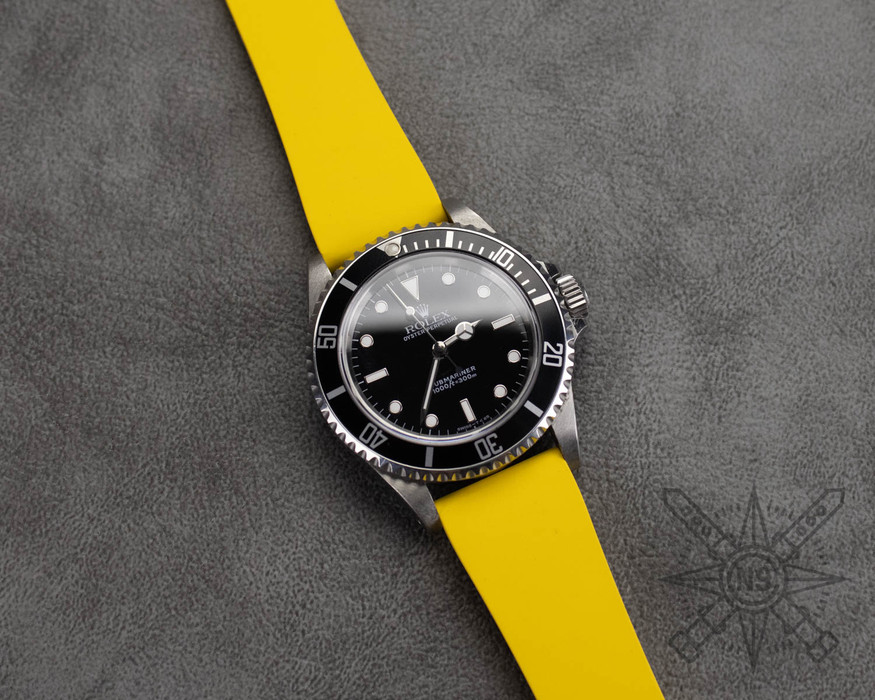 Fresh Look for Your Rolex: Yellow Rubber Strap Custom Fit