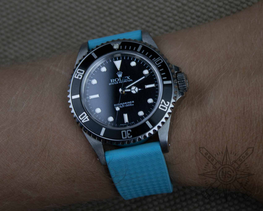 Summer Style Essential: Sky Blue FKM Rubber Watch Strap