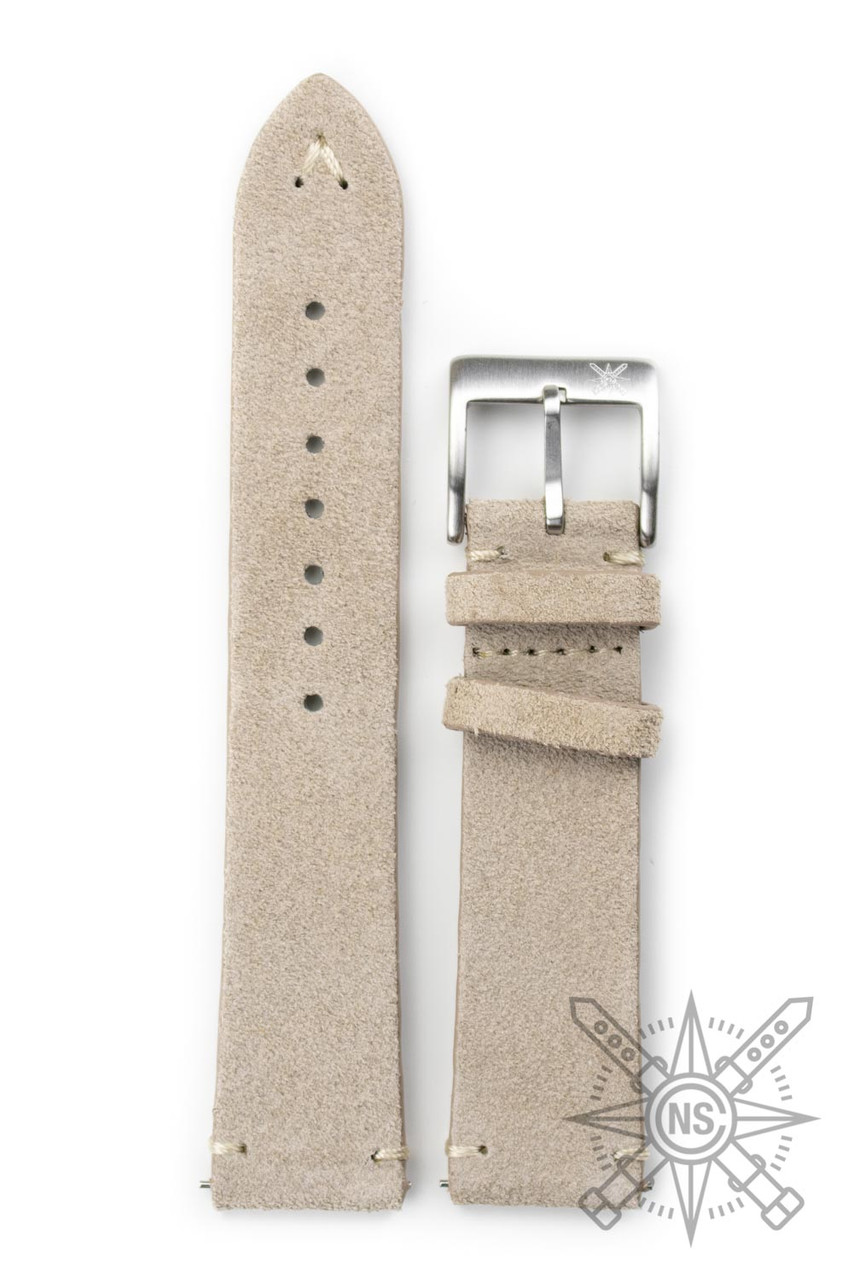 Horlogeband, handgemaakte lederen horlogeband 18mm 20mm 22mm 24mm Vintage Suède horlogeband Vervanging Tan Grijs Beige Kleur voor mannen vrouwen horloges HGCHH