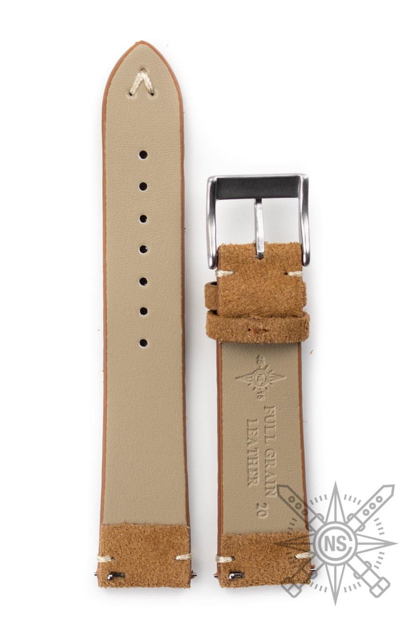 Vintage Golden Brown Suede Watch Band | Classic Style