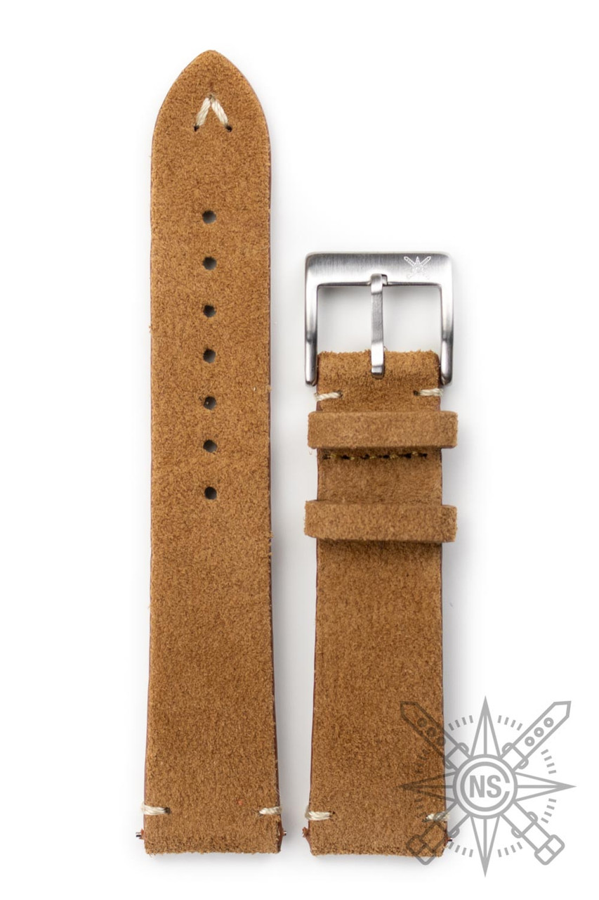 Vintage Golden Brown Suede Watch Band | Classic Style